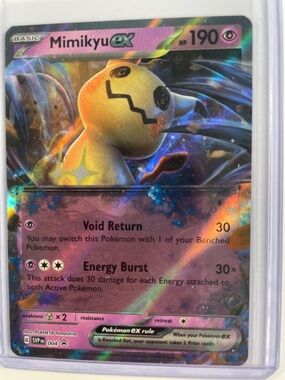 Pokemon Mimikyu ex Holographic Pink Purple Trading Card